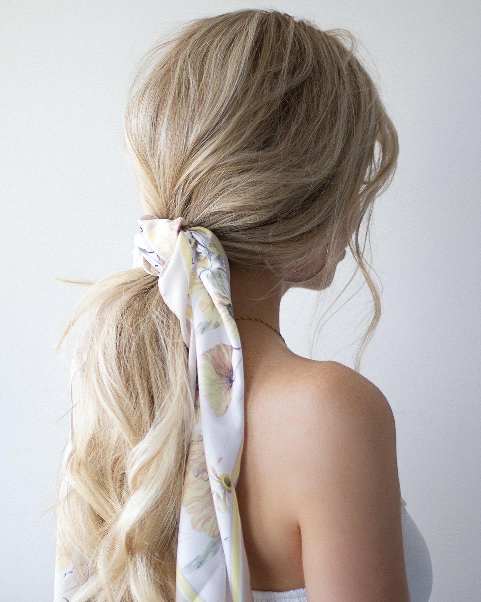 3 EASY HAIRSTYLES FOR SPRING, SCARF HAIRSTYLE | www.alexgaboury.com
