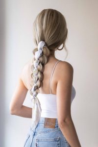 EASY BRAIDED PONYTAIL HAIRSTYLE for Medium - Long Hair Lengths + Hair Tutorial