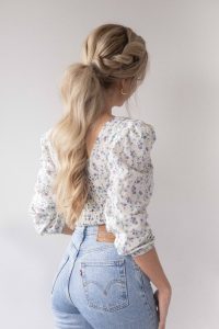 EASY + CUTE BRAIDED PONYTAIL HAIRSTYLE TUTORIAL - Alex Gaboury