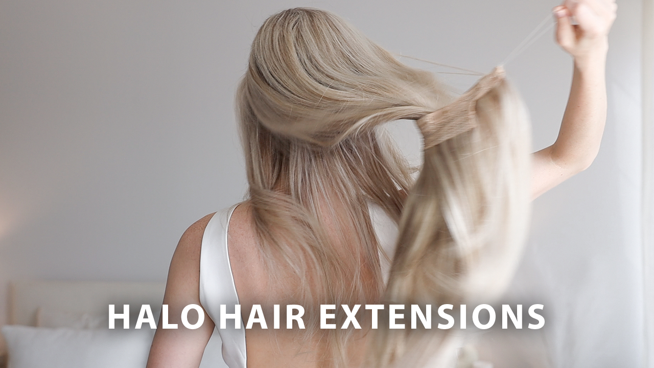 White Blonde Halo Hair Extensions - wide 8